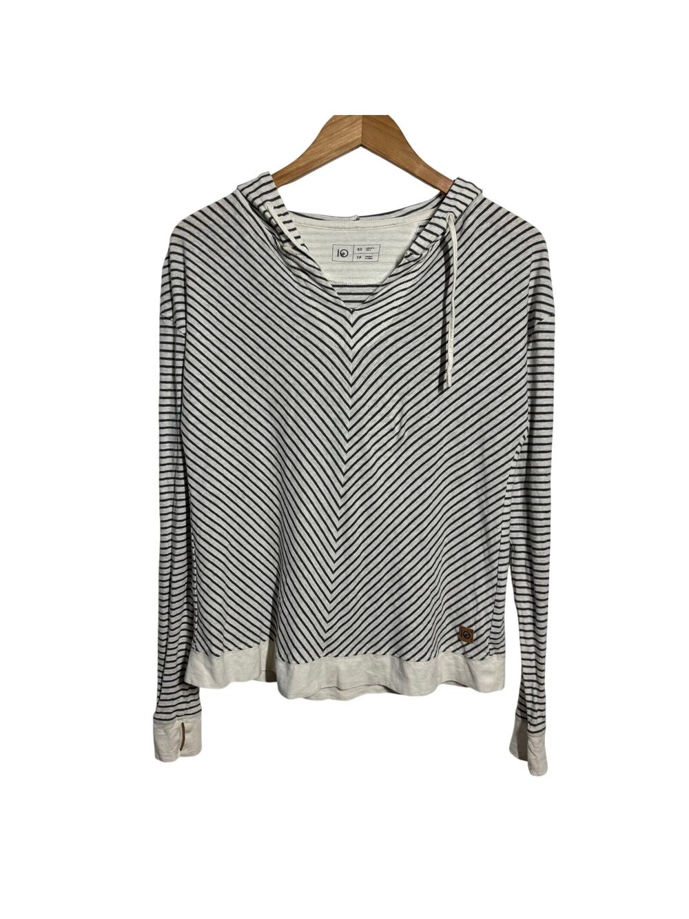 TENTREE‎ Piney Striped Hoodie Sweater Women XS Minimal Hemp Organic Cotton